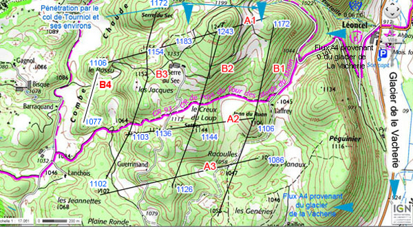 Série de sommets coniques dans le secteur du Serre du Sec (Vercors, Isère)