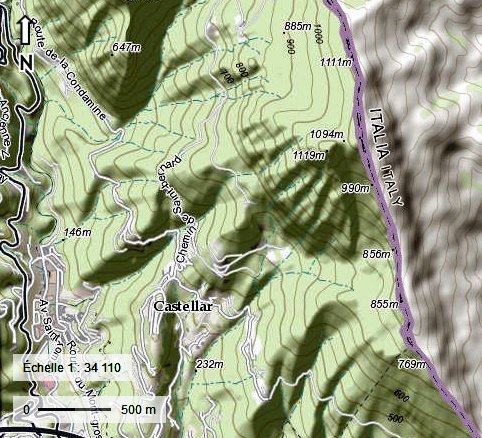 Les banquettes de Castellar dans les Alpes-Maritimes