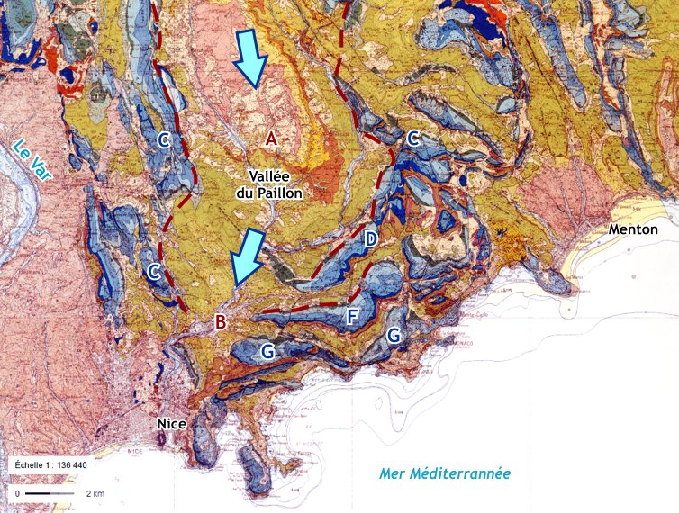 Carte géologique de la Vallée du Paillon