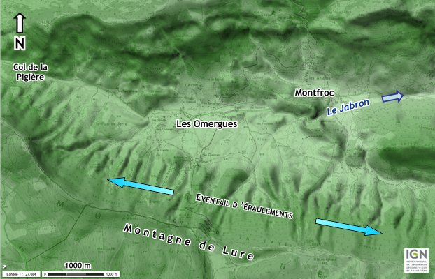 L'éventail d'épaulements des Omergues (Alpes de Haute-Provence)