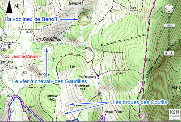 Le fer à cheval des Gaudilles, au col Jérôme Cavalli (Drôme)