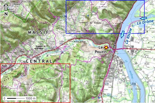 Les environs du Pouzin en Ardèche