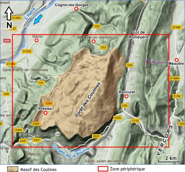 Le massif des Coulmes sur la face ouest du Vercors