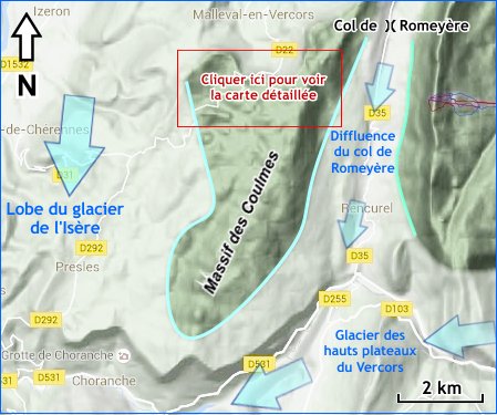 Englacement du massif des Coulmes au Mindel