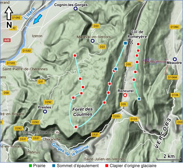 Les sites témoins du massif des Coulmes