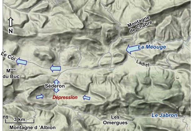 Flux de glaces dans la dépression de Séderon