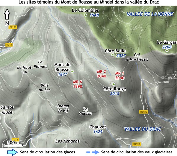Les sites témoins du Mont de Rousse (Isère) au Mindel