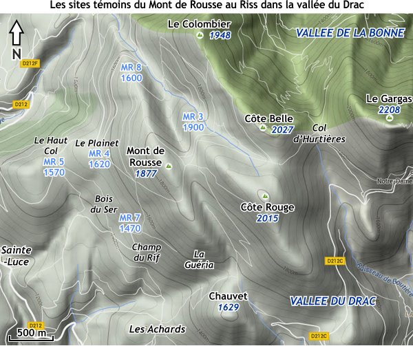 Les sites témoins du Mont de Rousse (Isère) au Riss