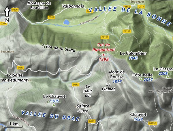 Les environs du col de Parquetout en Isère