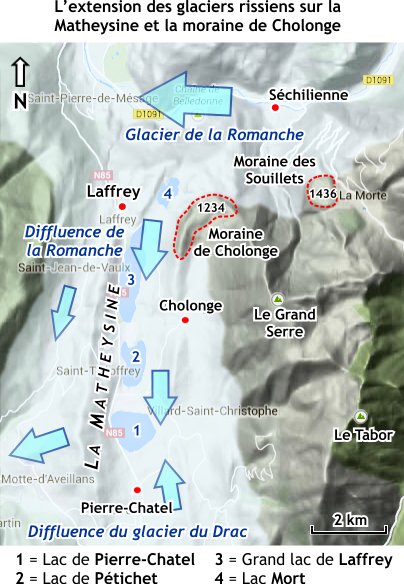 L'extension des glaciers rissiens dans la Matheysine