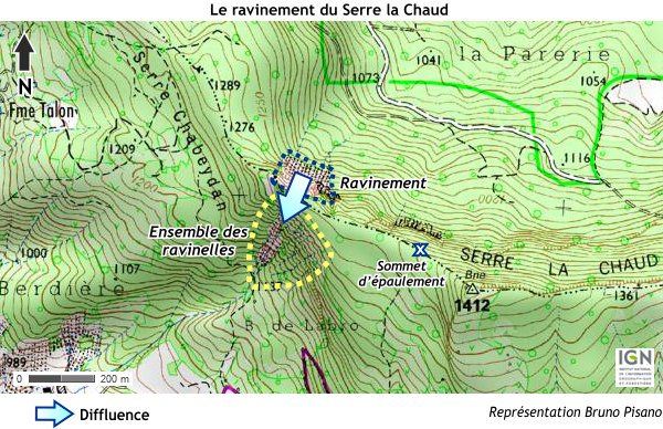 Le ravinement de Serre la Chaud dans le Diois