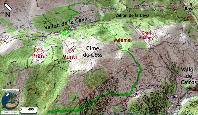 Les vallons encadrant la Cime de Coss (Alpes Maritimes)