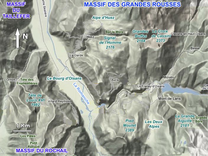 Les environs du Bourg-d'Oisans (Grandes Rousses et Rochail)