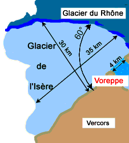 Le lobe terminal du glacier de l'Isère