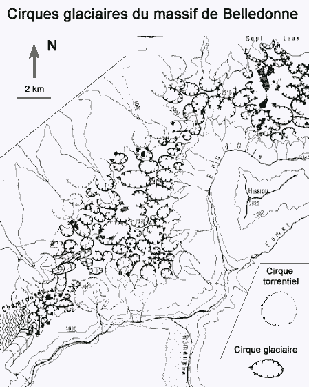 Les cirques glaciaires du massif de Belledonne