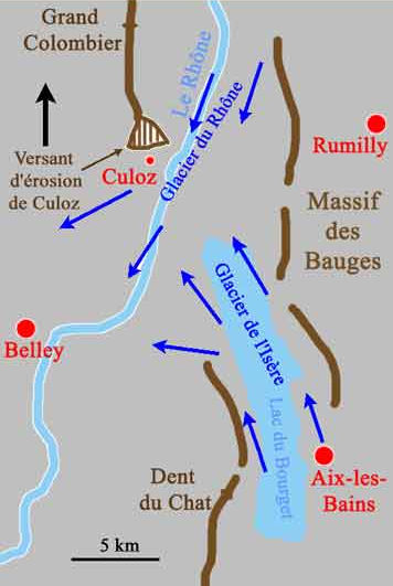 La confluence des glaciers aux environs de Culoz