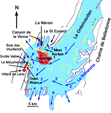 Le glacier würmien de l'Isère vers Grenoble