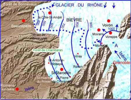 Le lobe terminal du glacier de l'Isère