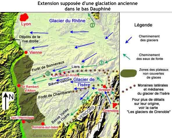 Glaciation ancienne dans le bas Dauphiné