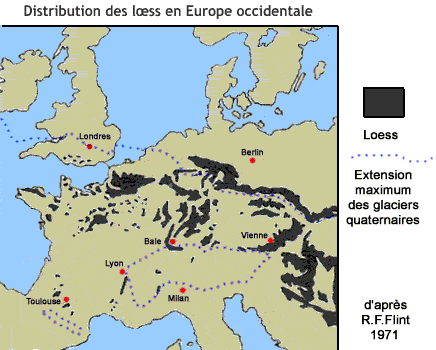 Distribution des lœss en Europe occidentale