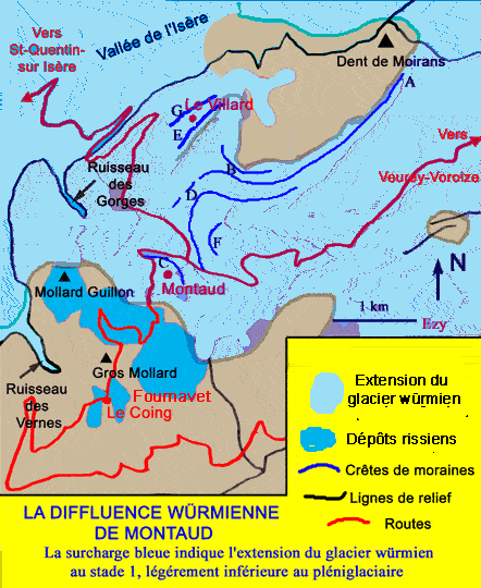 La diffluence würmienne de Montaud