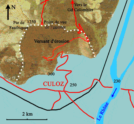 Le versant d'érosion de Culoz dans l'Ain