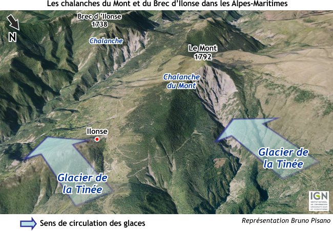 Les chalanches du Mont et du Brec d'Ilonse (Alpes-Martimes)