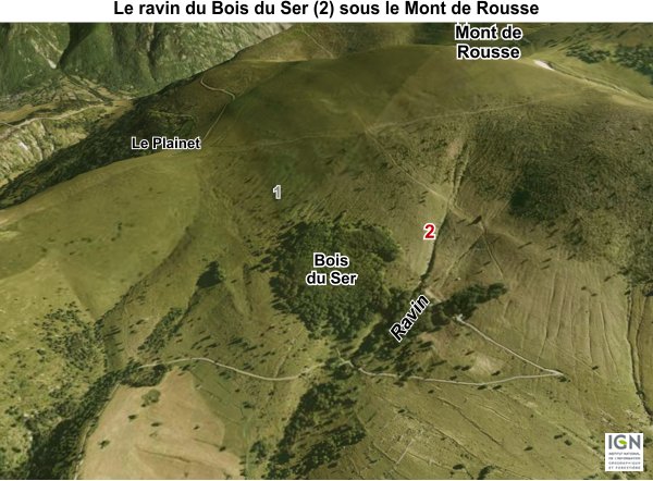 Le ravin du Bois du Ser sous le Mont de Rousse en Isère