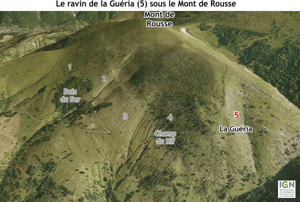 Le ravin de la Guéria sous le Mont de Rousse en Isère