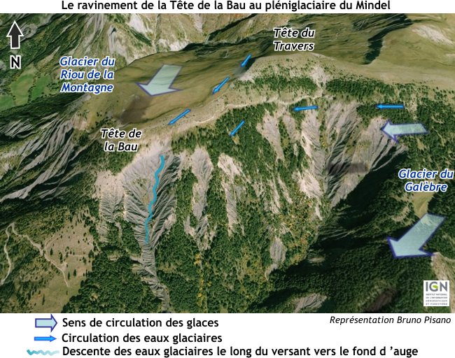 Le ravinement de la Tête de la Bau dans les Alpes de Haute-Provence