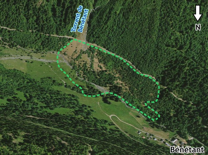 Cône de déjection du torrent de Bénétant (Savoie)