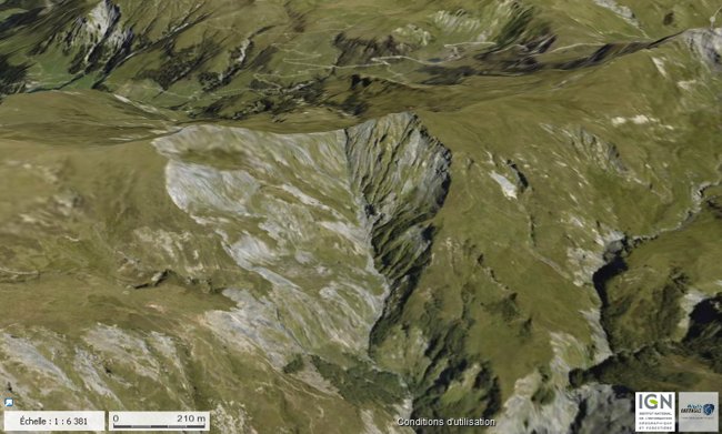 Le ravinement de Cornélion entre le Beaufortain et la Tarentaise