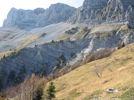 Le ravin de Farnaud sous l'épaulement de Berrièves