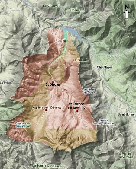 Carte du Dévoluy dans les Hautes-Alpes