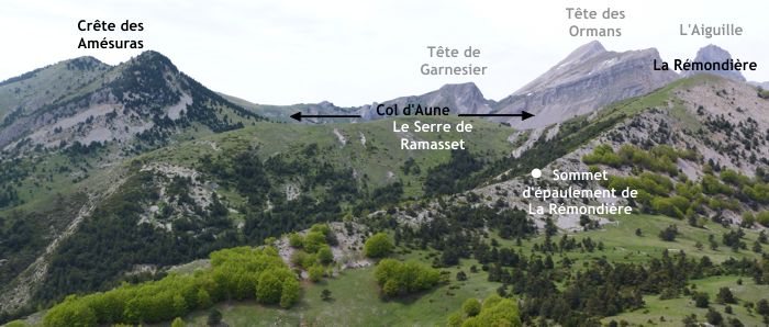 Les épaulements du col d'Aune dans le Dévoluy