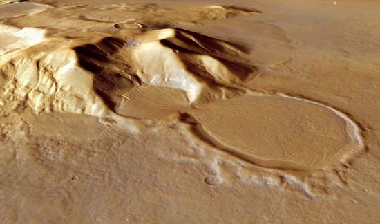 Le cratère du Sablier sur Mars