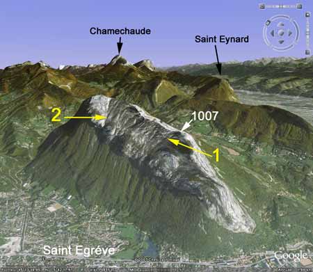 Vue du Néron au-dessus de Saint Egrève en Isère