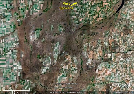 Une partie des Scablands au SO de Spokane (Washington, USA) Une partie des Scablands au SO de Spokane (Washington, USA)