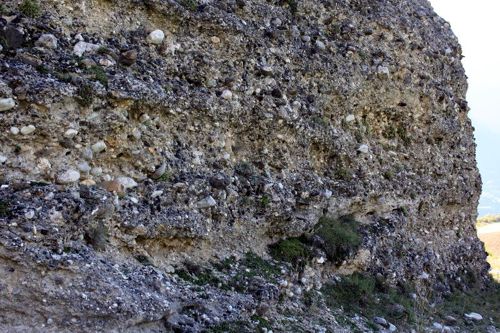 Litages dans le flanc de la terrasse supérieure de Châteauroux