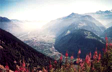 Le val de Bagnes vus du col de la Forclaz en Suisse