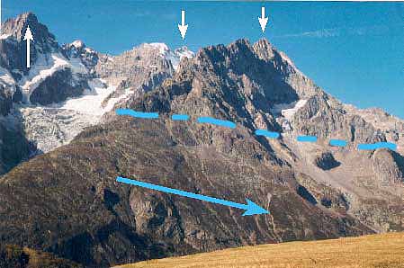 Roches moutonnées sous la Croupe de la Meije