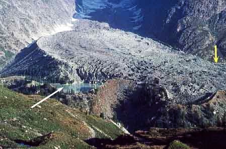 Le glacier du Miage italien dans le Val Veni