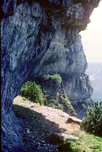 Abri sous roche du canyon d'Aniscle (Pyrénées espagnoles)