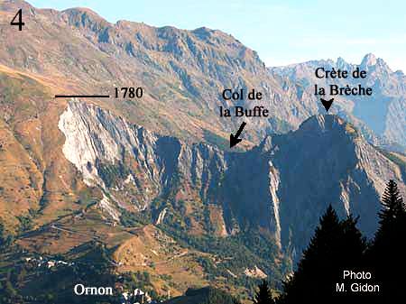 Le ravinement du col de la Buffe près du col d'Ornon