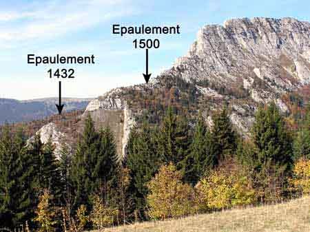 L'arête sud du Roc des Boeufs porte deux épaulements