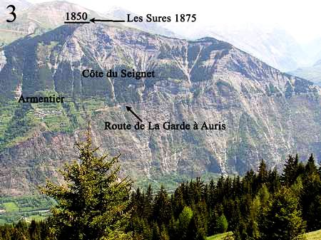 Le ravinement de la Côte du Seignet au Bourg d'Oisans