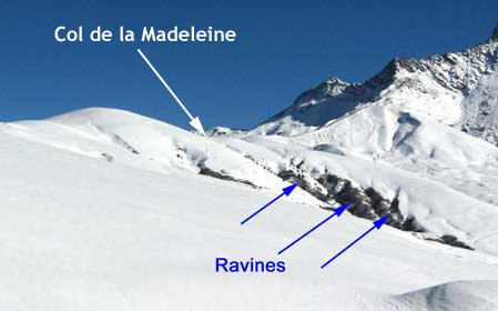 Les ravines du col de la madeleine