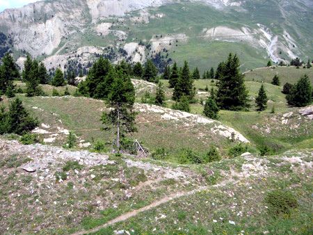 Sillons rocheux sous le col de la Crêche dans le Queyras