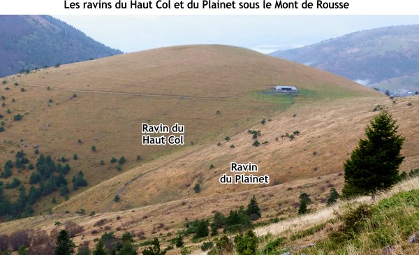 Les ravins du Haut Col et du Plainet sous le Mont de Rousse