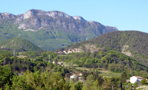 Un ravinement sur la rive gauche de la Drôme en amont de Crest